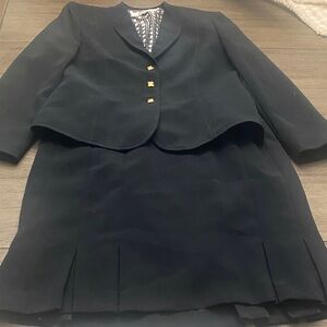 Classic navy blue Women's suit-skirt and Blazer Jacket - navy blue